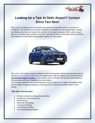 Cab On Rent In Shalimar Bagh