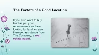 The Factors of a Good Location