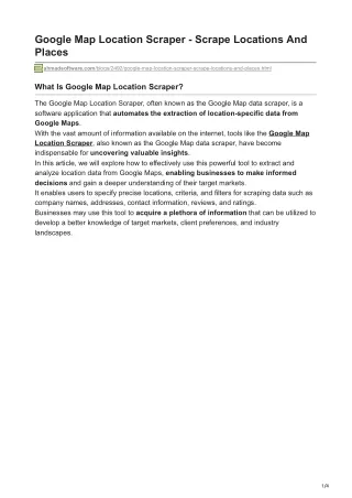 Google Map Location Scraper - Scrape Locations And Places