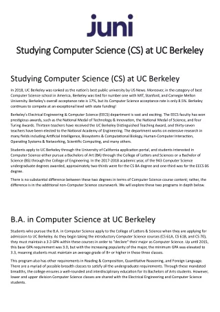 Studying Computer Science at UC Berkeley with the help of Juni Learning