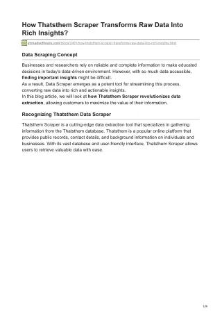 How Thatsthem Scraper Transforms Raw Data Into Rich Insights