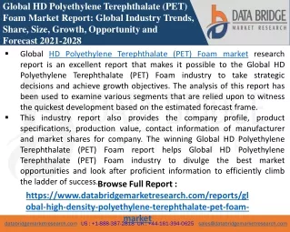 HD Polyethylene Terephthalate (PET) Foam - Chemical Material