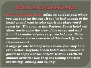 Hotel in daytona beach