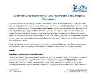 Common Misconceptions About Newborn Baby Diapers Debunked