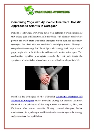 Combining Yoga with Ayurvedic Treatment Holistic Approach to Arthritis in Goregaon