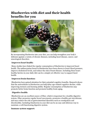Blueberries with diet and their health benefits for you