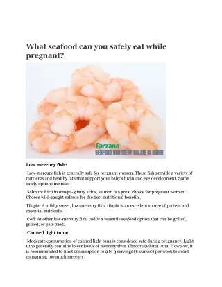 What seafood can you safely eat while pregnant