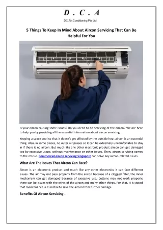 5 Things To Keep In Mind About Aircon Servicing That Can Be Helpful For You