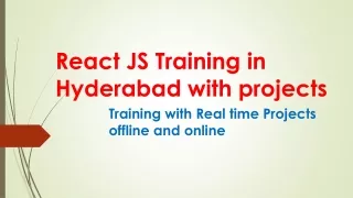 React JS Training in Hyderabad with projects