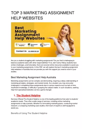 TOP 3 MARKETING ASSIGNMENT HELP WEBSITES