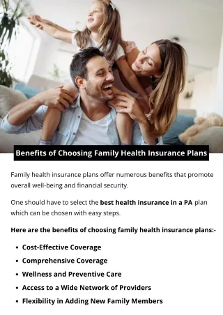 Benefits of Choosing Family Health Insurance Plans