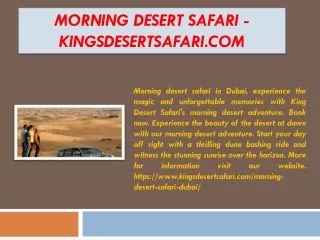Morning Desert Safari - kingsdesertsafari.com