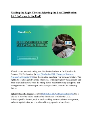 Making the Right Choice_ Selecting the Best Distribution ERP Software in the UAE