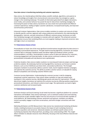 Data Science Course in Pune