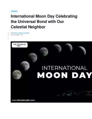 International Moon Day Celebrating the Universal Bond with Our Celestial Neighbor
