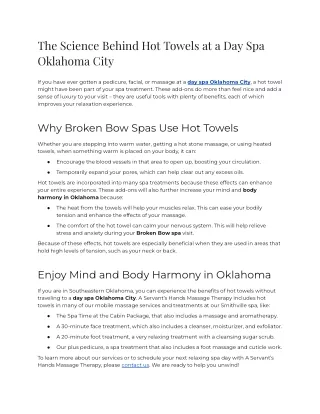 2023 - The Science Behind Hot Towels at a Day Spa Oklahoma City