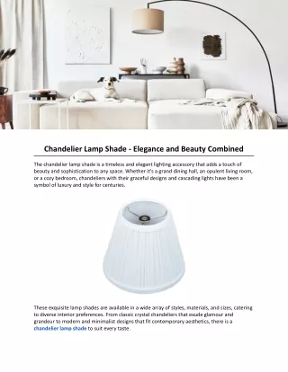 Chandelier Lamp Shade - Elegance and Beauty Combined