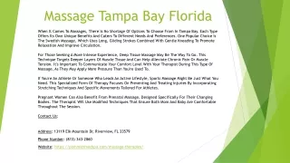 Massage Tampa Bay Florida
