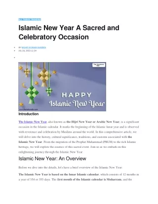 Islamic New Year A Sacred and Celebratory Occasion