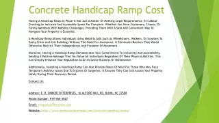 Concrete Handicap Ramp Cost