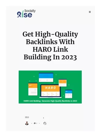 Quality Backlinks With HARO Link Building