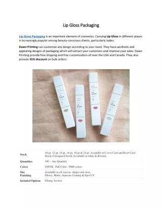 Lip Gloss Packaging