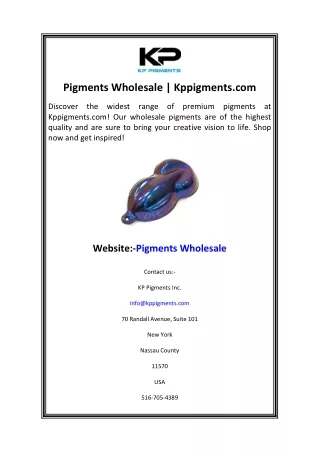 Pigments Wholesale Kppigments.com