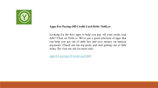 Apps For Paying Off Credit Card Debt  Yofii.co