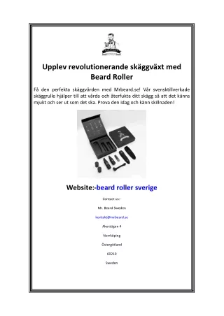 Upplev revolutionerande skäggväxt med Beard Roller