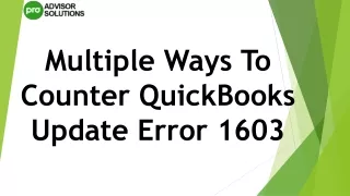 A Quick Way To Fix Quickbooks Update Error 1603