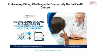 Addressing Billing Challenges in Community Mental Health Centers Addressing Billing Challenges In Community Mental Healt