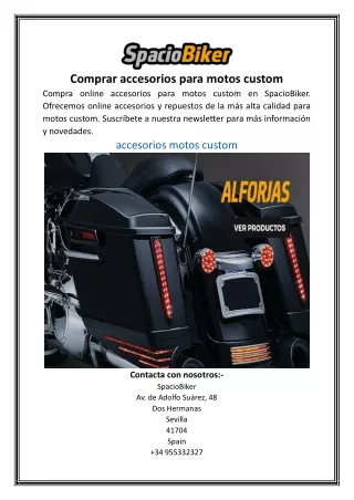 Comprar accesorios para motos custom