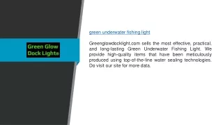 Green Underwater Fishing Light | Greenglowdocklight.com