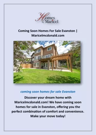 Coming Soon Homes For Sale Evanston | Maricelmcdonald.com