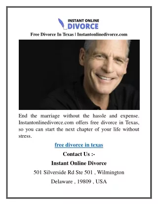 Free Divorce In Texas  Instantonlinedivorce