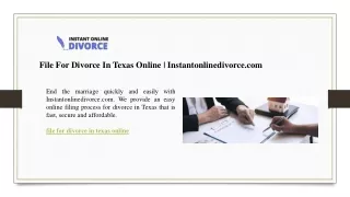 File For Divorce In Texas Online  Instantonlinedivorce.com