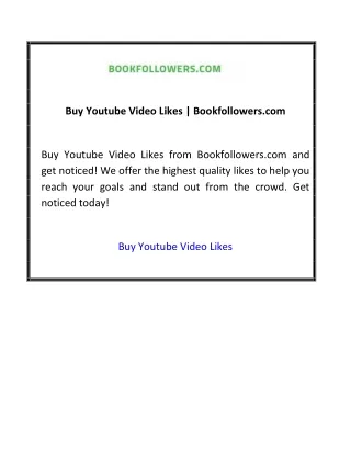 Buy Youtube Video Likes  Bookfollowers.com 02