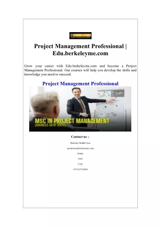 Project Management Professional  Edu.berkeleyme.com