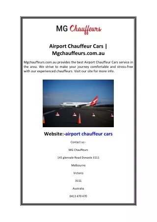 Airport Chauffeur Cars Mgchauffeurs.com.au