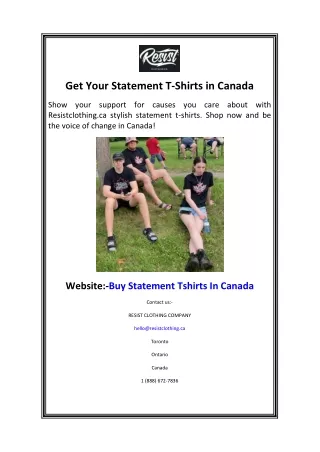 Get Your Statement T-Shirts in Canada