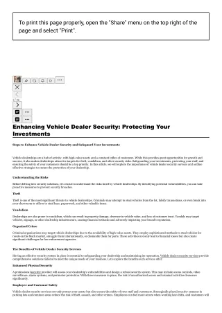 Enhancing Vehicle Dealer Security: Protecting Your Investments
