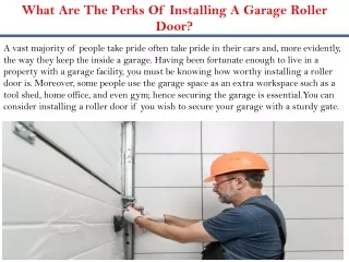 What Are The Perks Of Installing A Garage Roller Door?