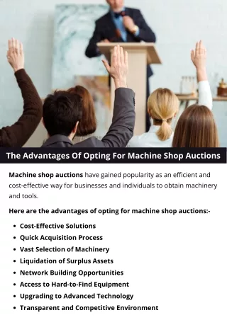 The Advantages Of Opting For Machine Shop Auctions