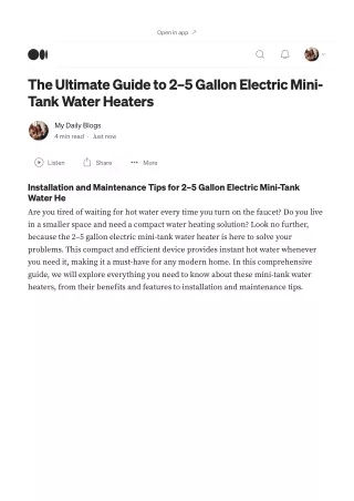 The Ultimate Guide to 2–5 Gallon Electric Mini-Tank Water Heaters