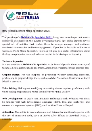 How to Become Multi-Media Specialist 261211