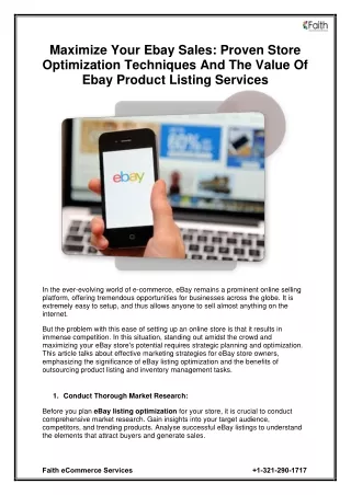 Maximize Your eBay Sales Proven Store Optimization Techniques and the Value of eBay Product Listing Services