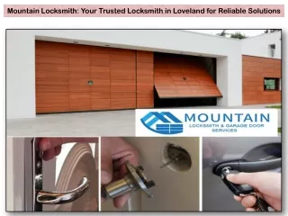 Mountain Locksmith: Your Trusted Locksmith in Loveland for Reliable Solutions