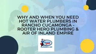 Why And When You Need Hot Water Plumbers in Rancho Cucamonga - Rooter Hero Plumbing & Air of Inland Empire