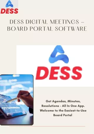 Dess Digital Meetings - Board Portal Software