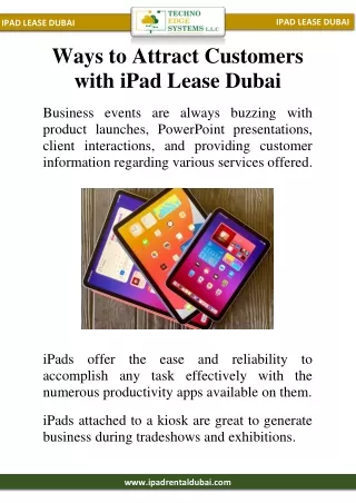 Ways to Attract Customers with iPad Lease Dubai
